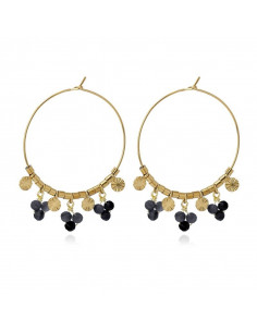 Aros abalorios negro