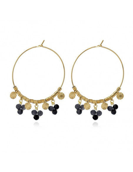 Aros abalorios negro