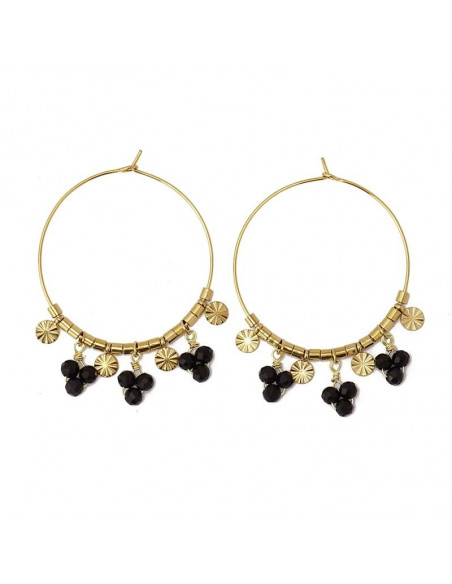 Aros abalorios negro