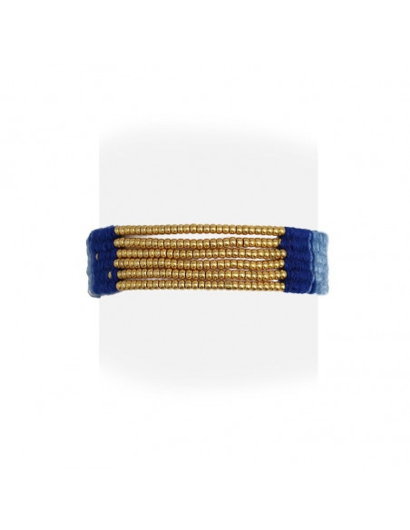 Pulsera de lana azul turqesa tipo miyuki