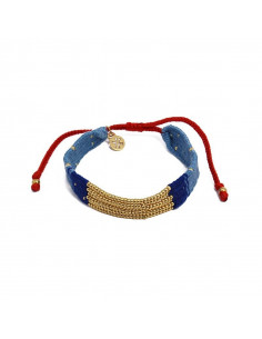 Pulsera de lana azul...