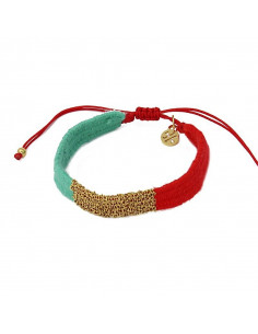 Pulsera lana rojo y...