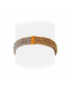 Pulsera lana naranja  con... 2