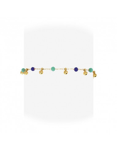 Pulsera multicharm azul y verde