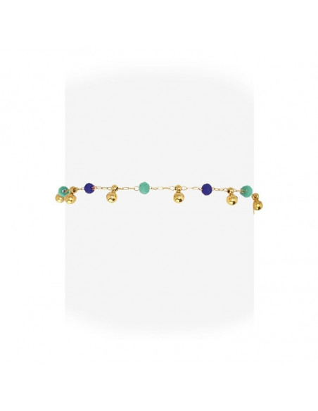 Pulsera multicharm azul y verde