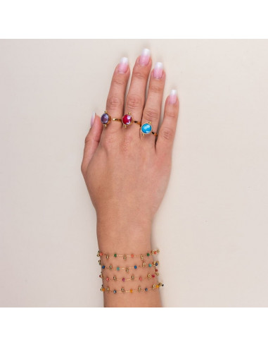 Pulsera multicharm azul y verde