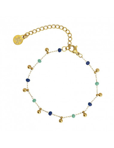 Pulsera multicharm azul y verde