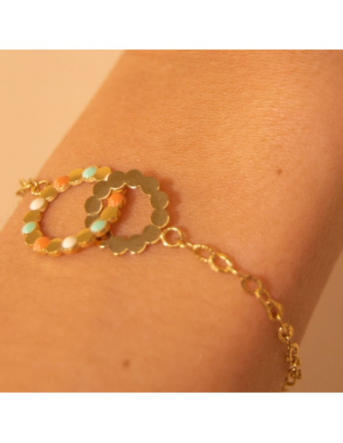 Pulsera eslabones detalle de círculos