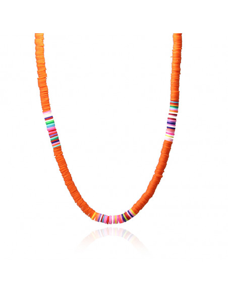 Collar multibolas naranja fluor