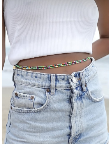 Collar/Brazalete/Cadena Verde. Multifuncional Miyuky doble flexible