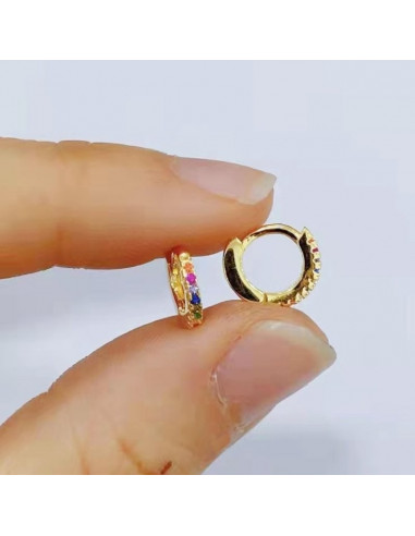 Mini aro plata circonitas multicolor