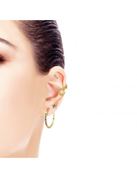 Aros plata con circonitas multicolor