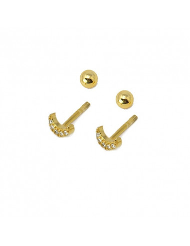 Pendientes de plata con forma de luna