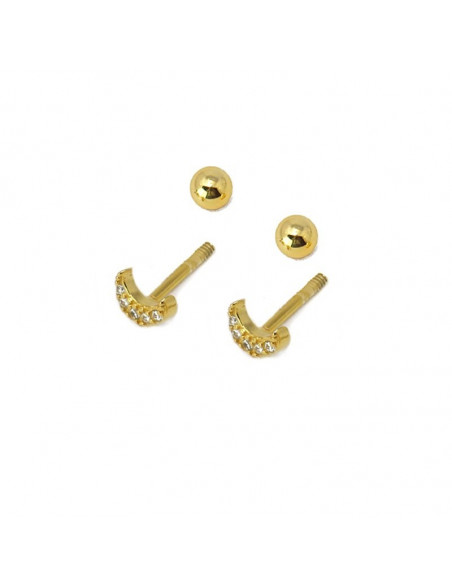 Pendientes de plata con forma de luna