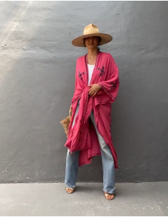 Kimono bordado color fresa 2