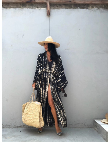 Kimono Tie-Dye Negro + bolsa