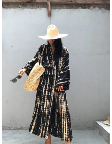 Kimono Tie-Dye Negro + bolsa