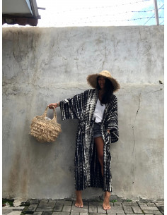 Kimono Tie-Die negro. 2