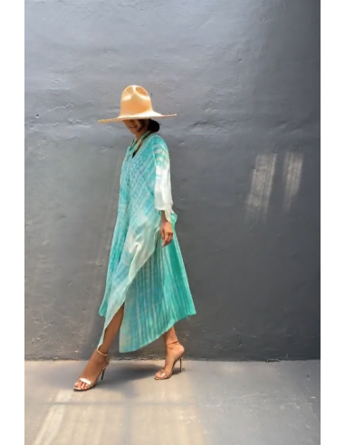 Kaftan Tie-Dye turquesa + Bolsa de...