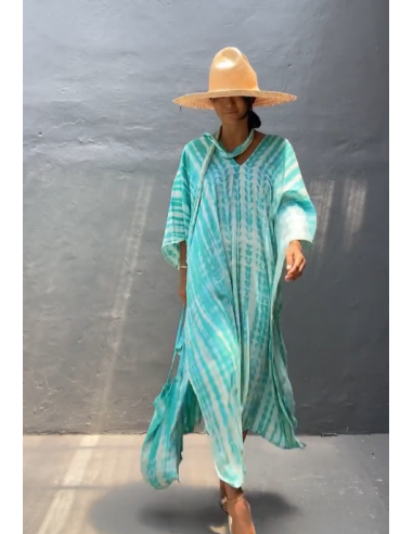 Kaftan Tie-Dye turquesa + Bolsa de...