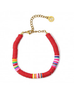 Pulsera roja multibolas