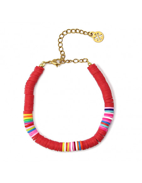 Pulsera roja multibolas