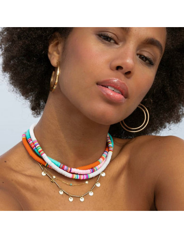 Collar multibolas blanco