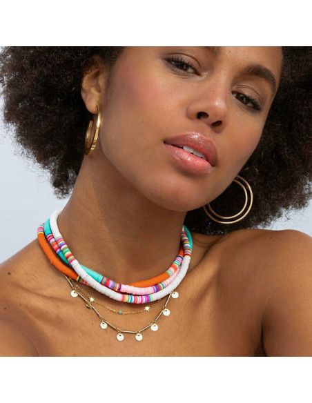 Collar multibolas blanco