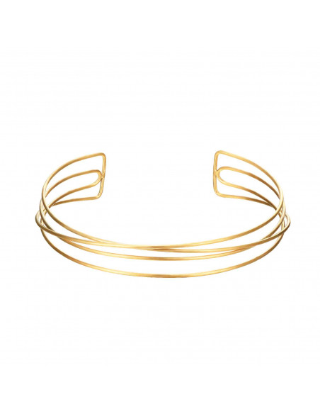 Choker rígido cruzado. Bañado Oro.