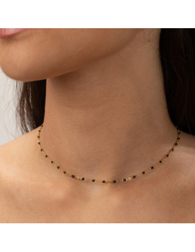 Collar Enamel Menta. Bañado en oro.