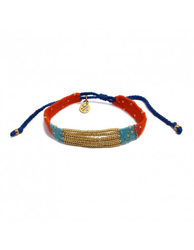 Pulsera de lana roja  tipo miyuki