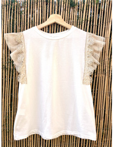 Camiseta con detalle beig. 2